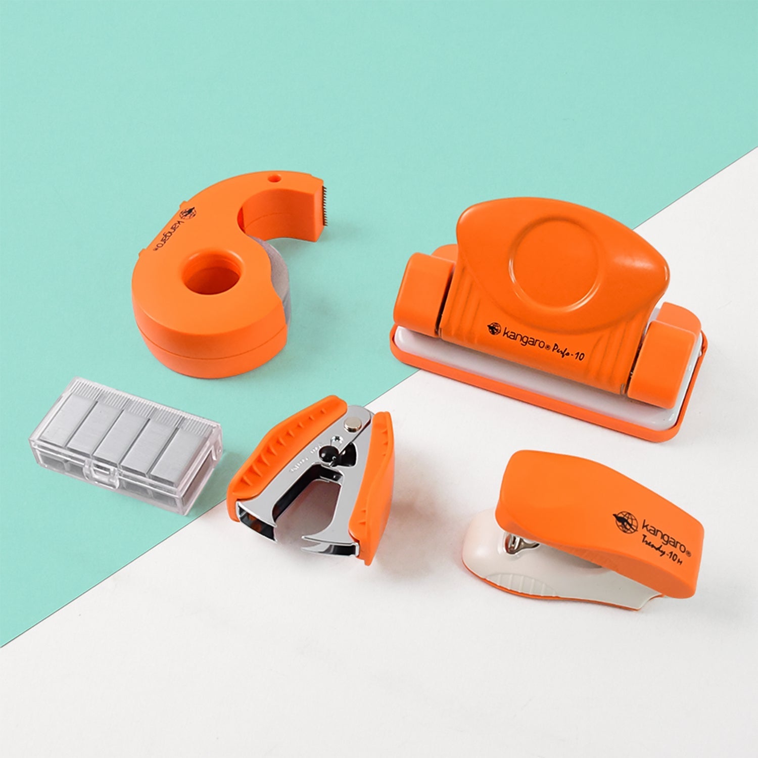 Kangaro 5-in-1 Stationery Gift Set with Stapler, Staples, Staple Remover, Tape Dispenser Kangaro 5-in-1 Stationery Gift Set with Stapler, Staples, Staple Remover, Tape Dispenser
